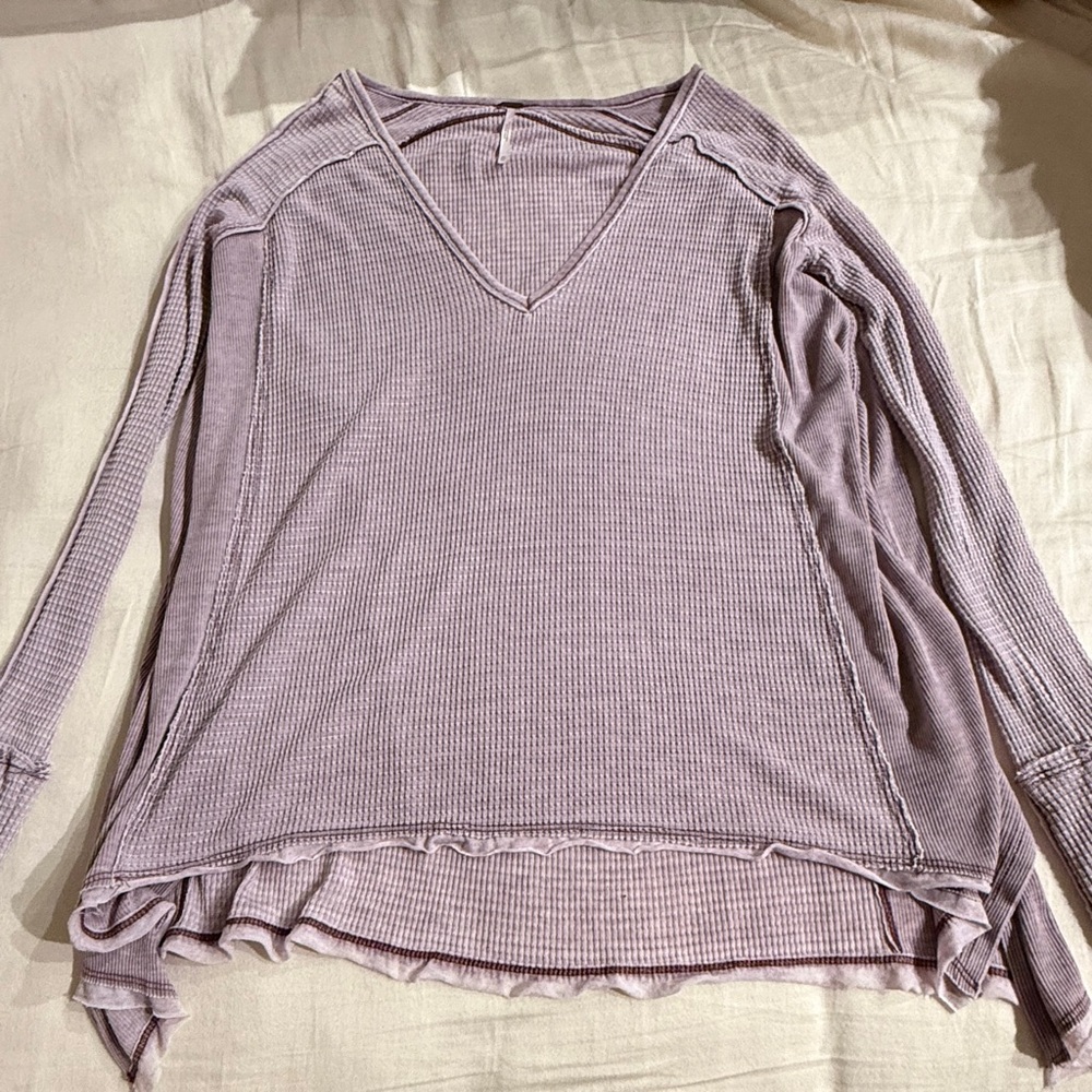 Free People Lavender Long Sleeve Top